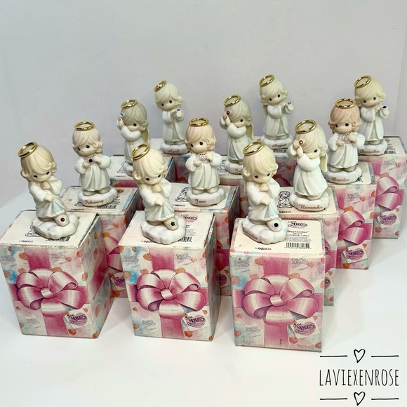 🆕 Precious Moments 1996 Angel Birthstone Figurines Lot